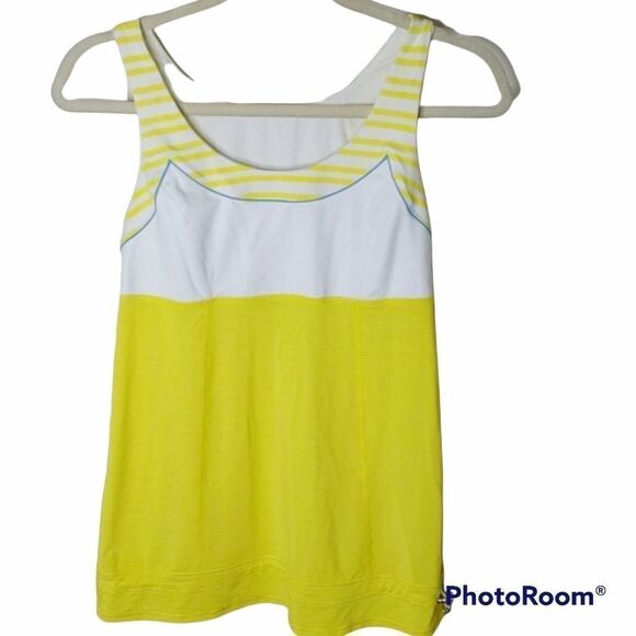 LULULEMON RUN TA TA TOPPER Yellow Tank Top Activewear Size Small - Picture 2 of 9